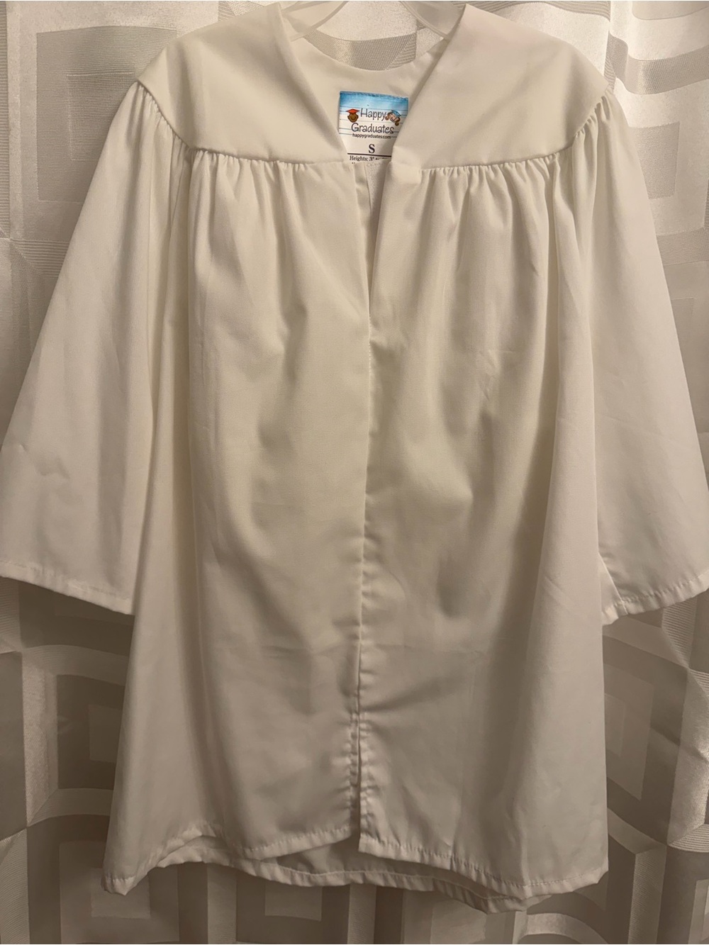 White Kindergarten graduation gown size small